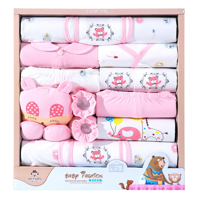 Wholesale  18pcs Baby Sleepwear Gift Package Newborn Clothes Baby Gift 100% Cotton Baby Shower Gift Set Box