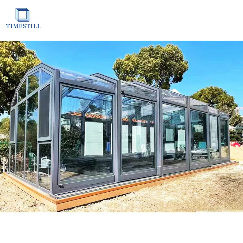 Modern Design Easy-to-Install Aluminum Glass House Outdoor Conservatory Sunroom for Villas Residential