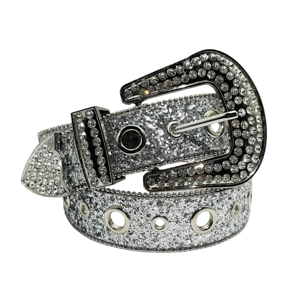 Женский ремень с искусственными бриллиантами