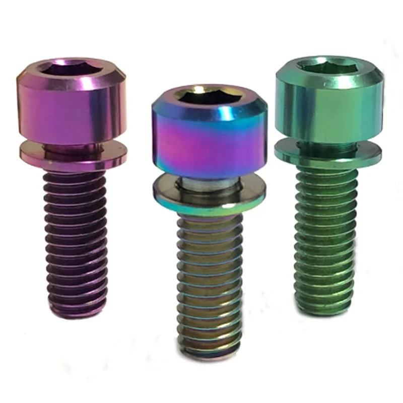 Gr5 Anodized Colored M3 M4 M5 M6 M7 M8 M10 Bicycle Motorcycle Titanium Bolt Screw