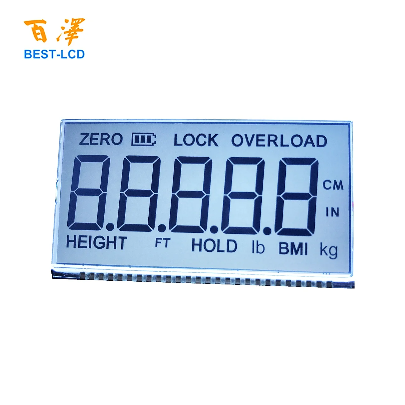 RoHS Segment LCD Screen Monochrome TN/HTN/STN/FSTN/VA LCD Panel for electronic scale