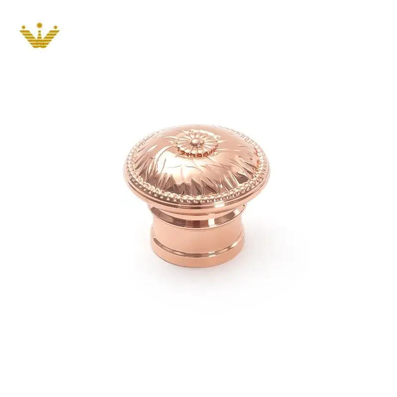 Custom Colorful Round Zinc Magnetic Gold Pink Bottle Turning Screw Cover Caps Perfume Caps