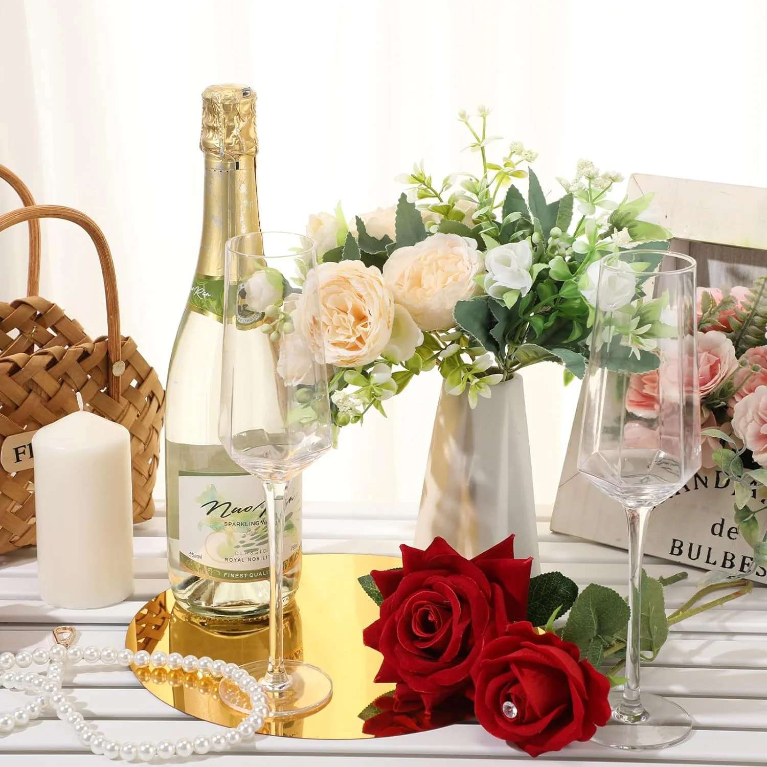 Mirror Centerpiece Round Acrylic Mirror For Wedding Tables Tray Decorations Accessories