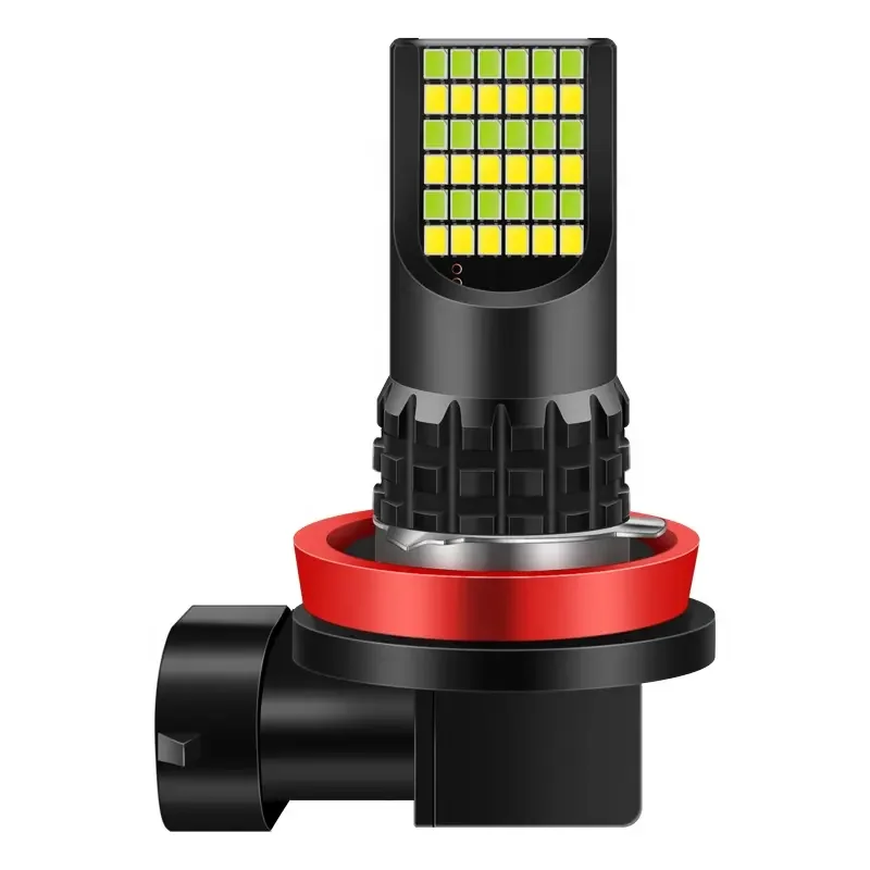 Hot sale dual color H8 LED front fog lamp H7 H9 H11 H4 H16 P13W 9005 HB3 9006 HB4 3030 24SMD LED front lights DRL Accessories