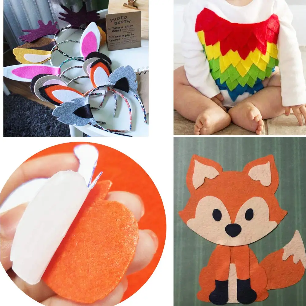 Self Adhesive Backed Felt Fabric Sheet Sticky Felt Sheet DIY Craft self adhesive felt roll