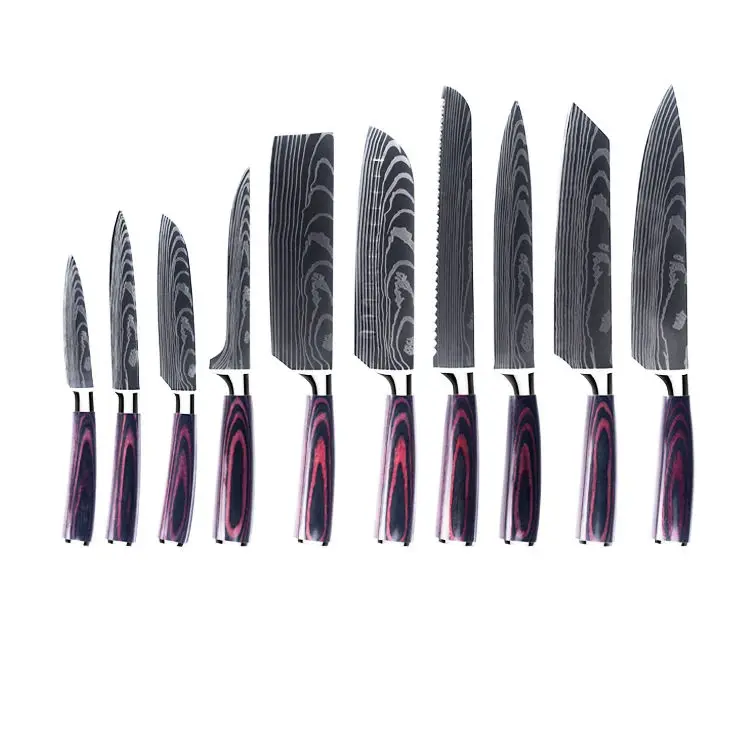 Stainless Steel Durable 19 Pcs Silicone Cooking Knife New Combi Set Japanese Silicone Kitchen Utensils Set 19-Piece Knife