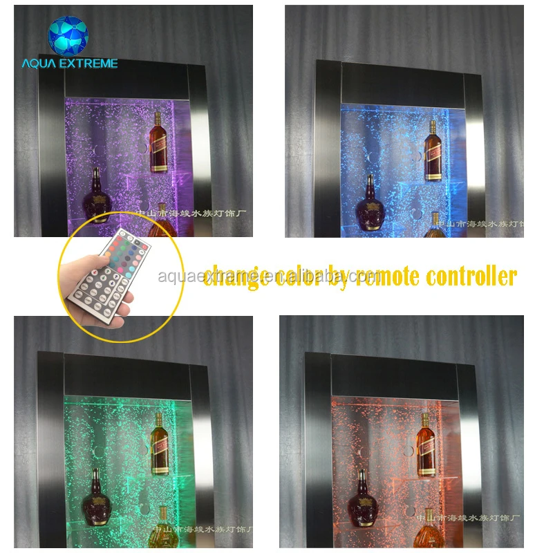 Frame Bubble Water Led Lighting Stainless Steel Metal Modern Commercial Furniture Outdoor Bar Table High Top Bar Table 17 Colors