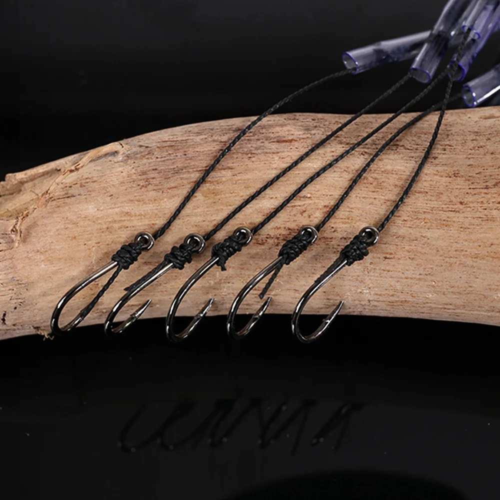 Tcoedm Stock Customized Fish Skin Sabiki Rigs Lure Saltwater Fishing Bait Sabikis Hooks