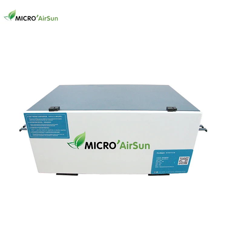 Single duct uni-directional ventilation air handling unit with air purification filter