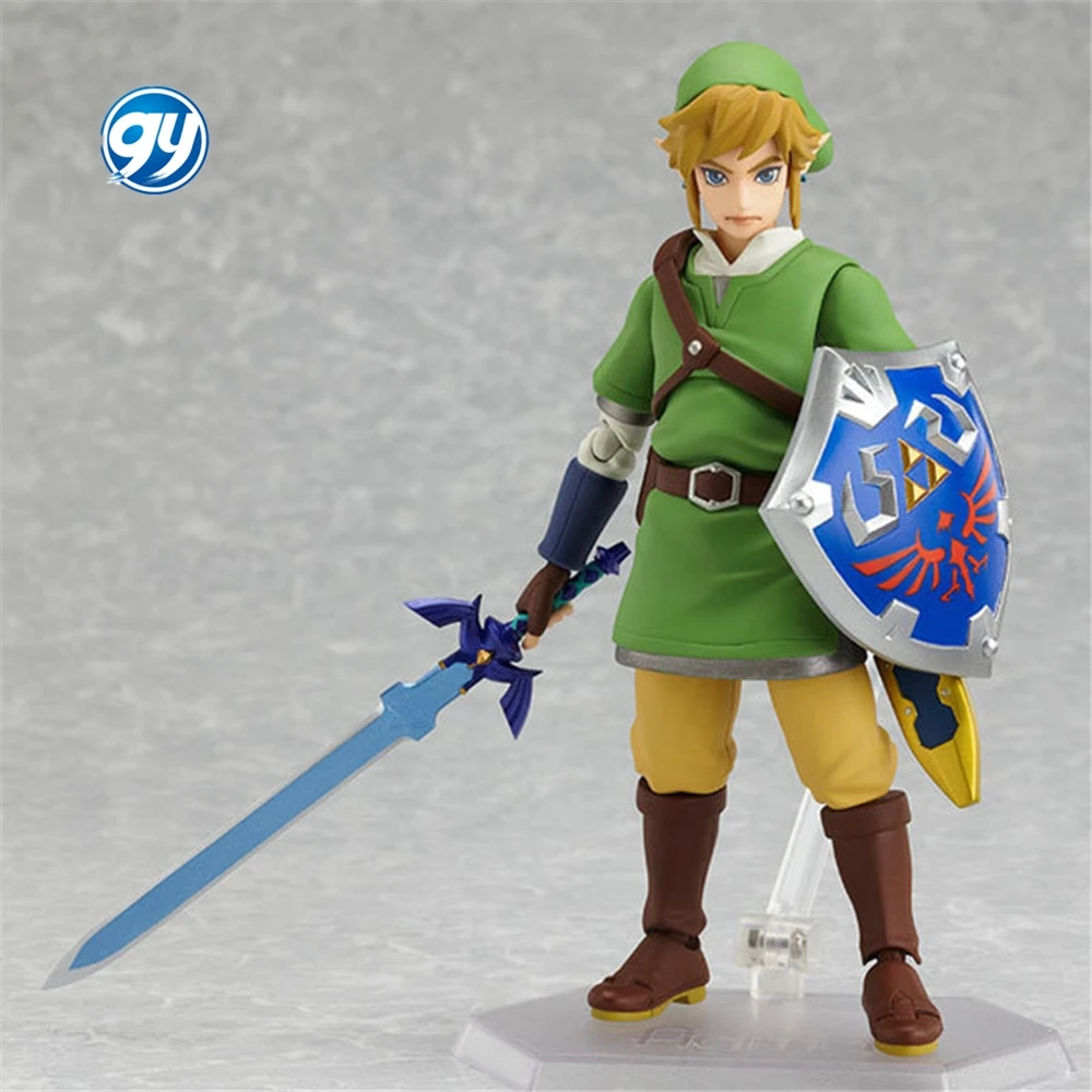 14cm The Legend of Zelda Skyward Sword Link Action Figure Figma 153 Changeable Accessories PVC Collectible Decoration Model Gift