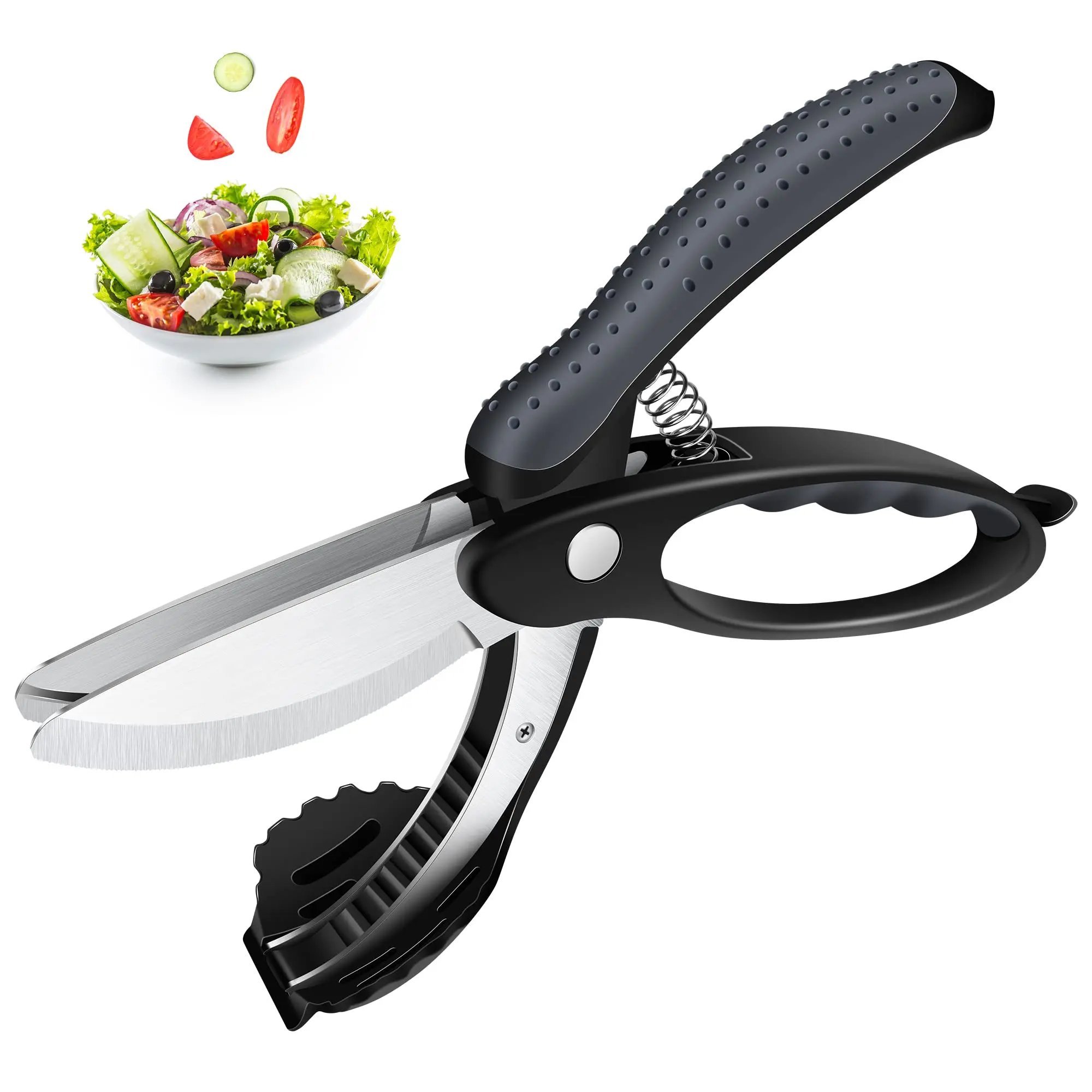 Wholesale Custom Stainless Steel Salad Scissors Multifunctional Kitchen Vegetable Meat Salad Chopper