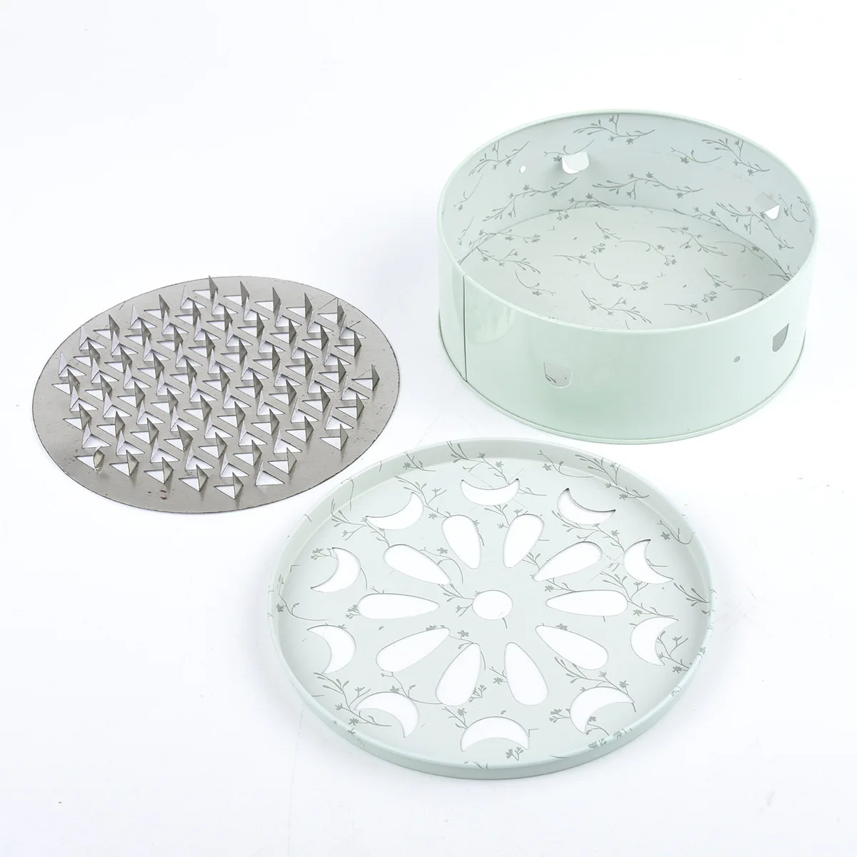 Novelty Custom Logo Round Tinplate Box Outdoors Mosquito Coil Metal Holder