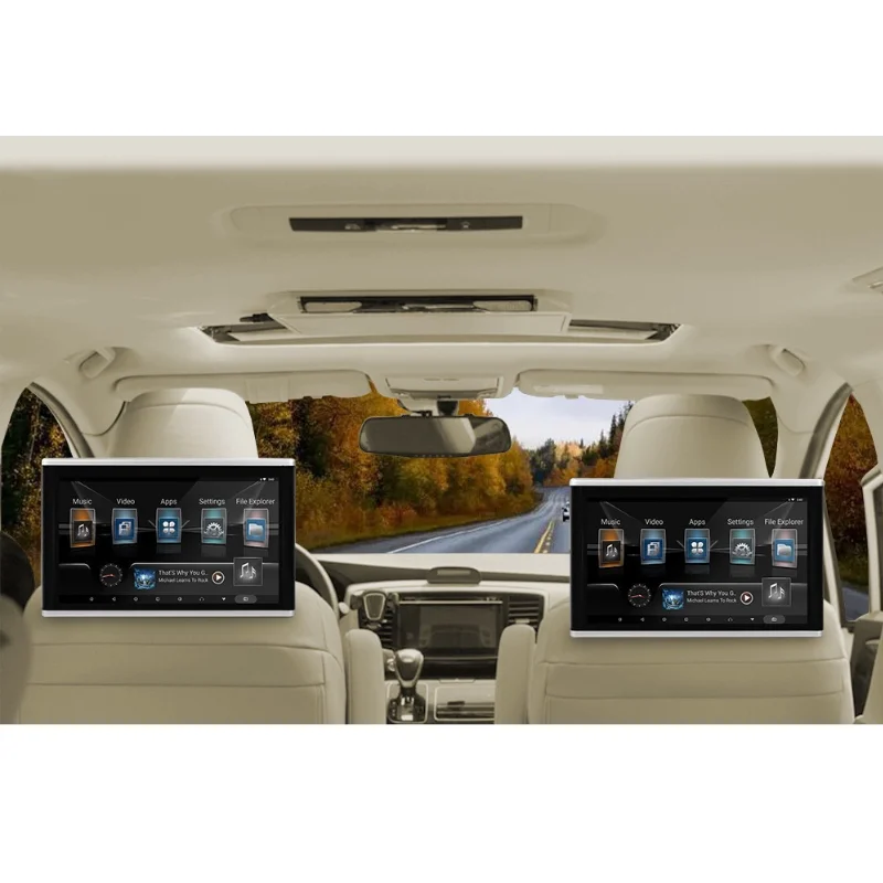 2024 New Arrival 4K Android WiFi Car Headrest Display Universal 10 Inch LCD Rear Entertainment Dashboard Monitor TV Combination