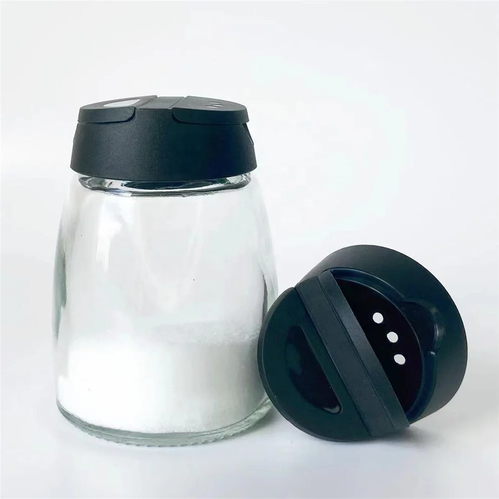 wholesale spice jars spice bottle glass jar commercial round shape seasoning containers with flip lid