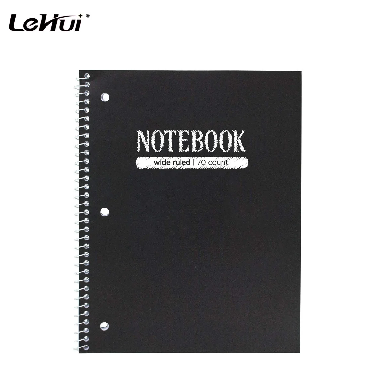 Сделано в Китае, 3 упаковки, 70 листов, широколинейная бумага 10-1/2 дюйма x 7-1/2 дюйма, 1 предмет, спиральный блокнот с пластиковой крышкой
