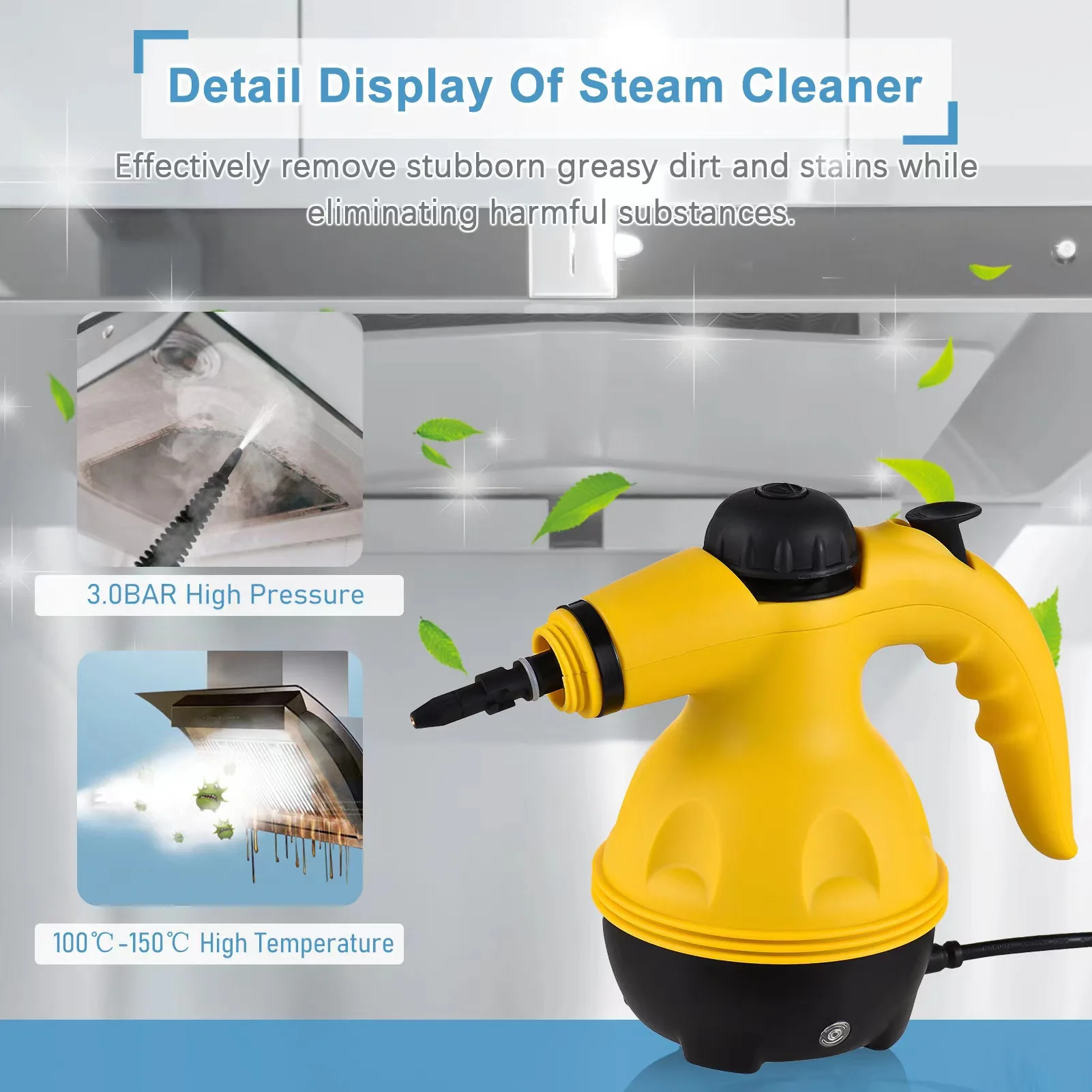 Handheld Steam Cleaner, Steamer for Cleaning, Multipurpose Portable Steam Cleaners for Home Use with Safety Lock a