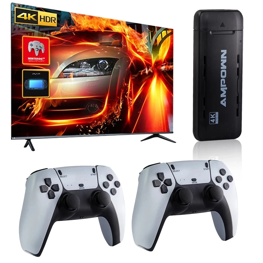 Игровая консоль Ampown U9, 10000 + игр, 2,4 ГГц, HD, двойная беспроводная ручка, портативный домашний ТВ мини-игровой джойстик для эмулятора FC/N64