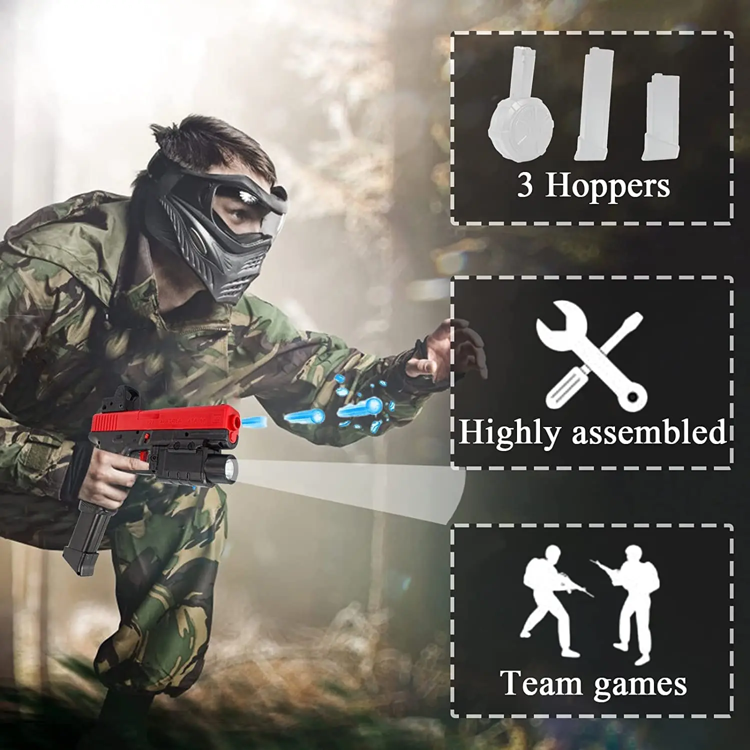 2022 splatter ball gun Glock Electric Gel Ball Blaster Toy Gun for kids for outdoor activities shooting game