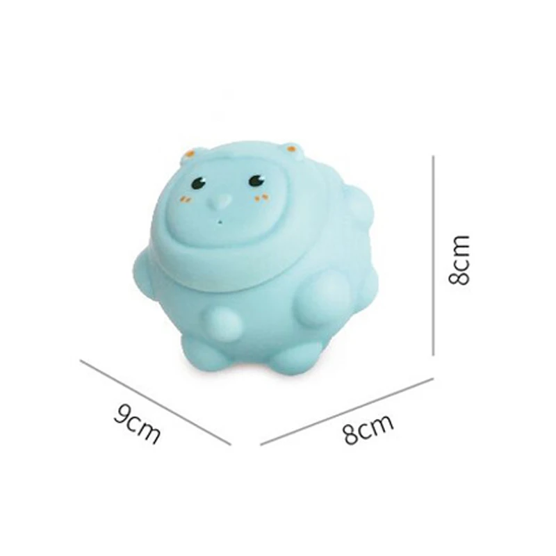 High quality toddler cartoon 4PCS water animal texture soft rubber balls toy baby tactile perception silicone ball juguetes