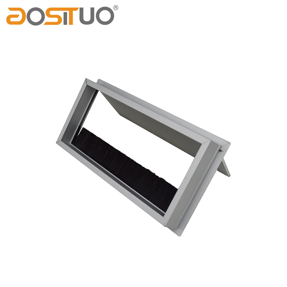 Square grommet aluminium office  computer desk cable outlet box manager table cable grommet
