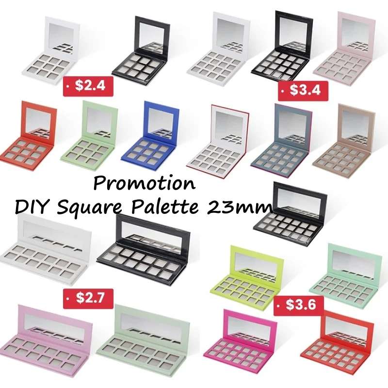 DIY Custom Palette Multi Colors Square Round Shimmer Glitter Vegan Makeup Pigment Eyeshadow Palette