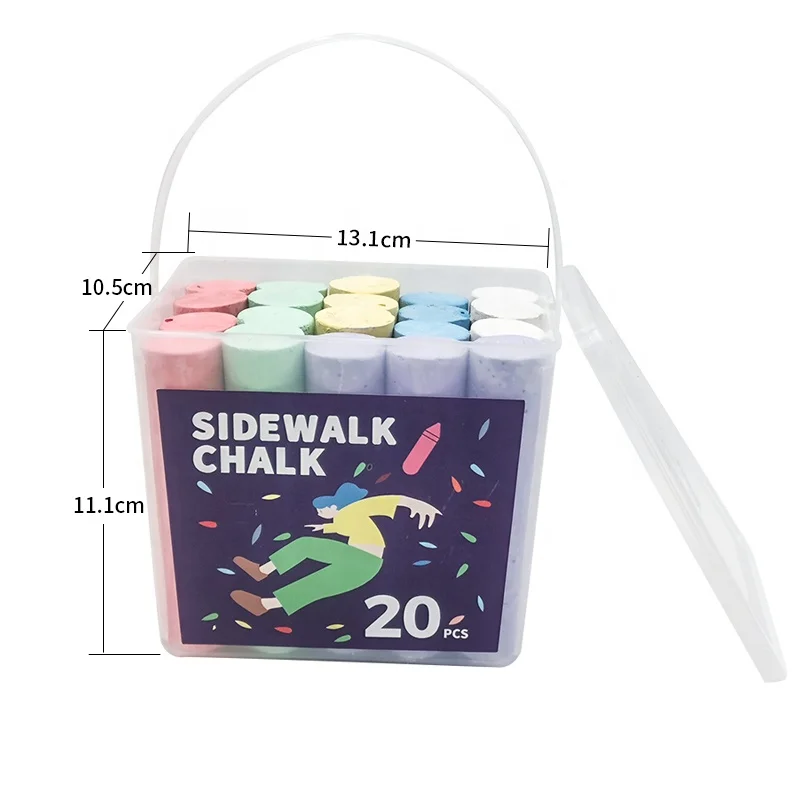 20 PCS hot sale  custom jumble chalk dustless side walk chalk non toxic painting chalk