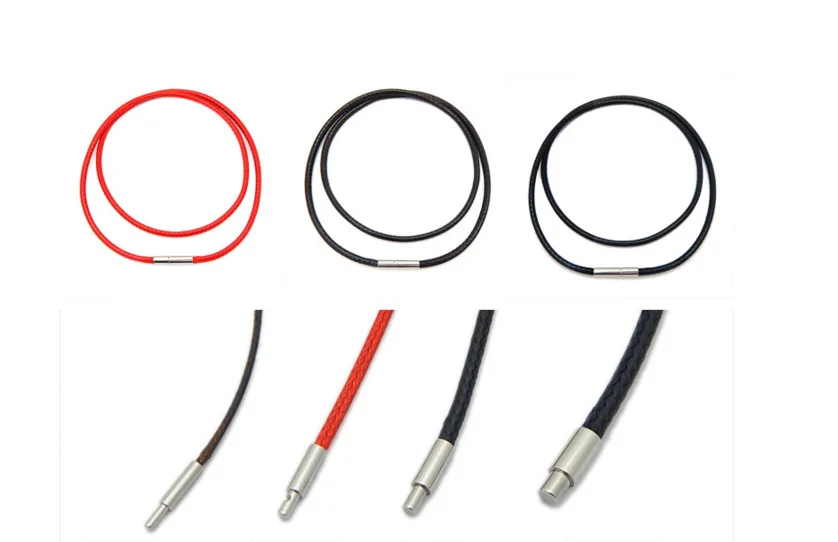 Wholesale Stainless steel round tube clasp for round leather bracelet and necklace making findings