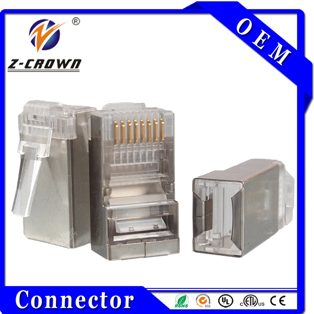 Utp ftp Cat6 panel mount splitter 4 port 8p8c rj45 connector with gold plug