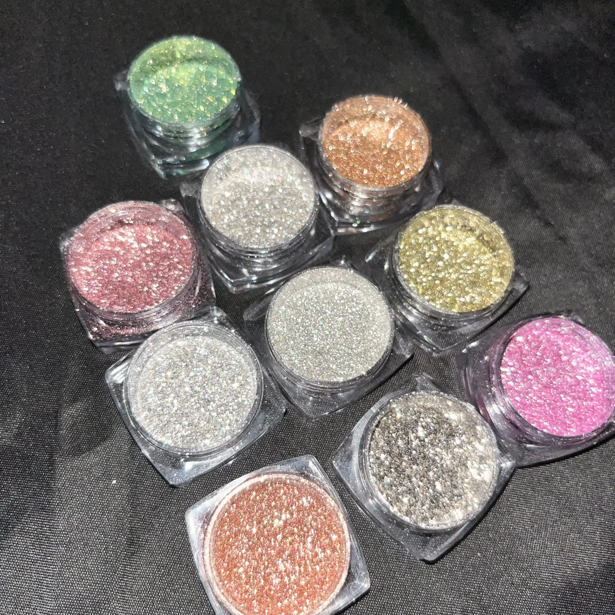 Holographic Eye Shadow Vegan Cosmetic Powder Diamond Metallic High Pigments Glitter Duochrome Shimmer Loose Powder Eyeshadow