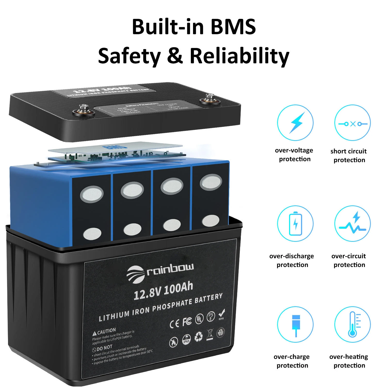 Lifepo4 Battery 12V 100Ah 200Ah 300Ah 400Ah 100 300 200 Ah Deep Cycle 12 V Volt 12.8V Solar 24V 12V Lithium Ion Battery Pack