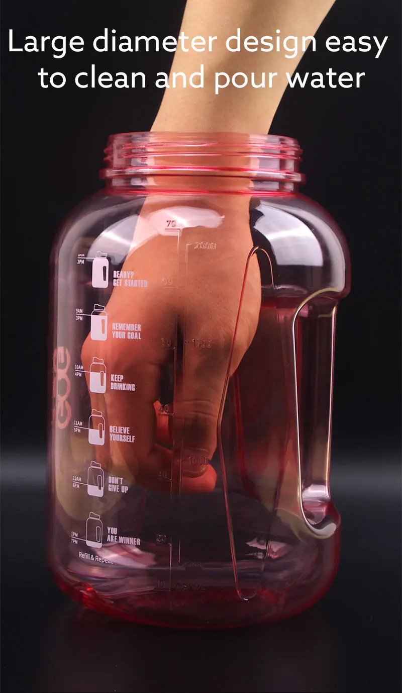 2.2L half gallon water bottle jug, half gallon water bottle with sleeve