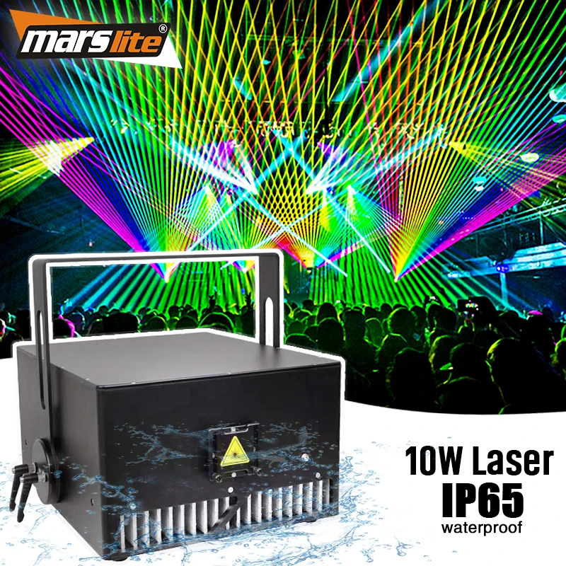 IP65 10w 30w RGB Waterproof Laser Light Sky Laser Show ILDA System DJ Equipment  Animation Projector 10 Watt Outdoor Laser Light