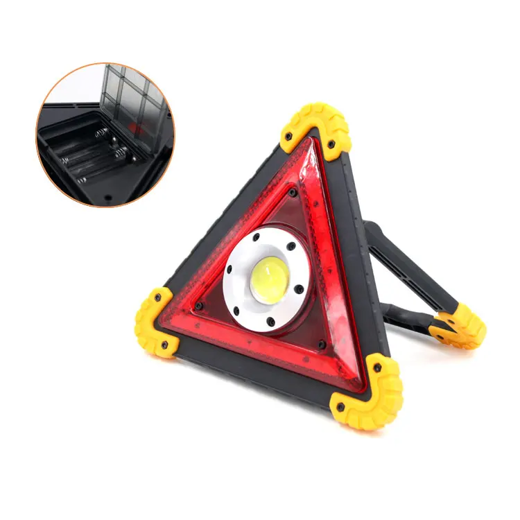 
Portable Car Emergency Rechargeable floodlight road hazard led outdoor spotlight Warning sign light triangle emergency light 