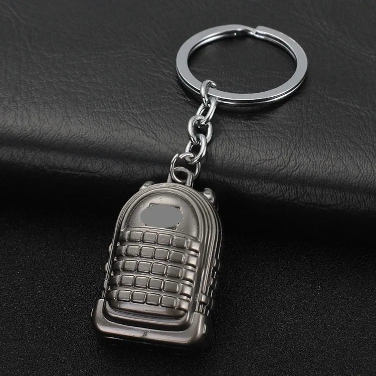 Wholesale 3D Shape PU BG Game Metal 98k AWM Gun Keychain Weapon Key Chain Bullet Key Ring