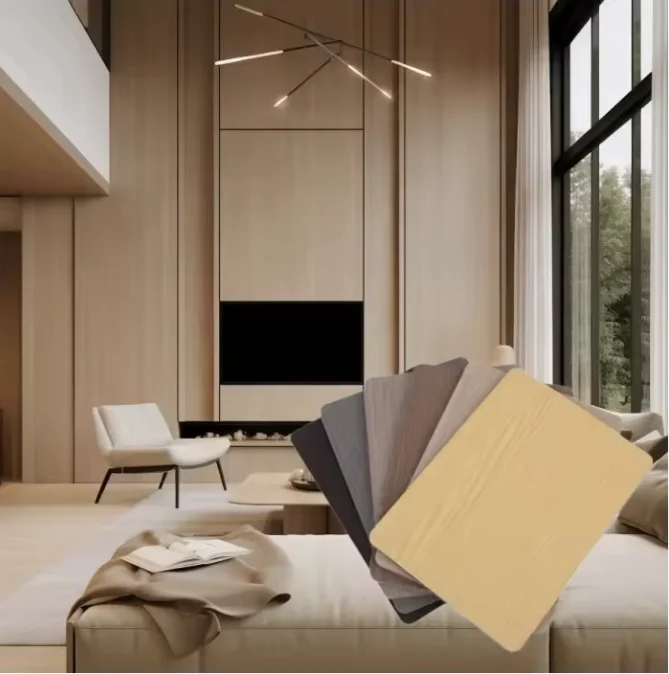 Wood Veneer wall board Wood plastic composite WPC wall panel for interior decoration  UV marble sheet wall panels on sale