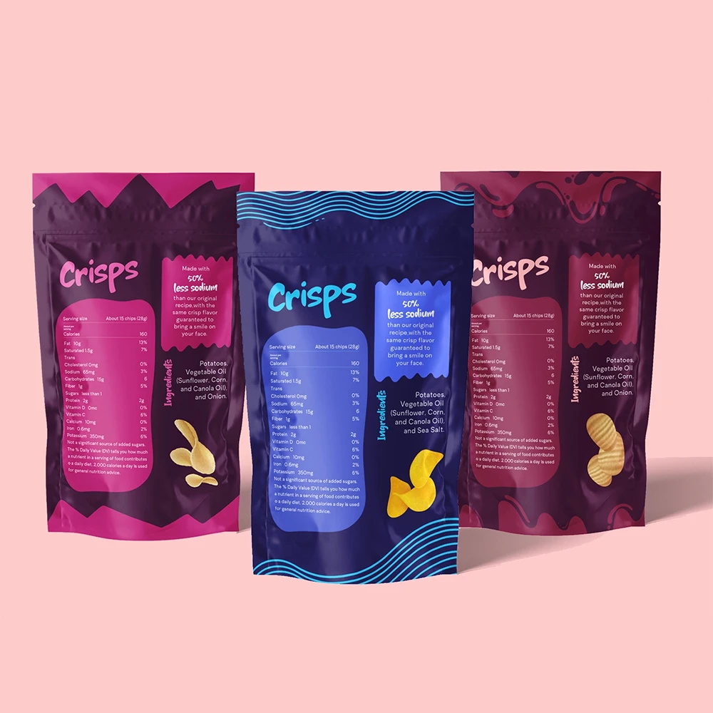 Hot sale customized design aluminium mylar with zipper plastic foil food grade stand up packaging bags for food dry fruits
