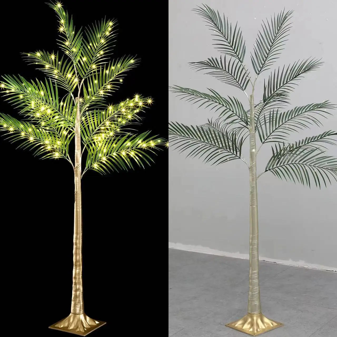 Lighted palm tree led metal palm trees artificial palm tree decoration for home party christmas indoor outdoor