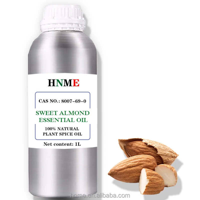 Sweet almond essential oil certified organic plant treatment grade oil 1liter aluminum cans free sample CAS NO.8007-69-0