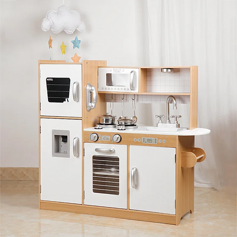 Новинка 2021, детский деревянный игровой домик, холодильник, кухонный набор, имитация готовки, кухонная утварь, игрушки