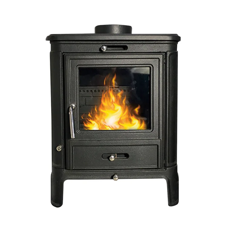 Esschert Design small modern contemporary cast iron indoor decoration  fireplace artificial heater wall mount wooden fire place