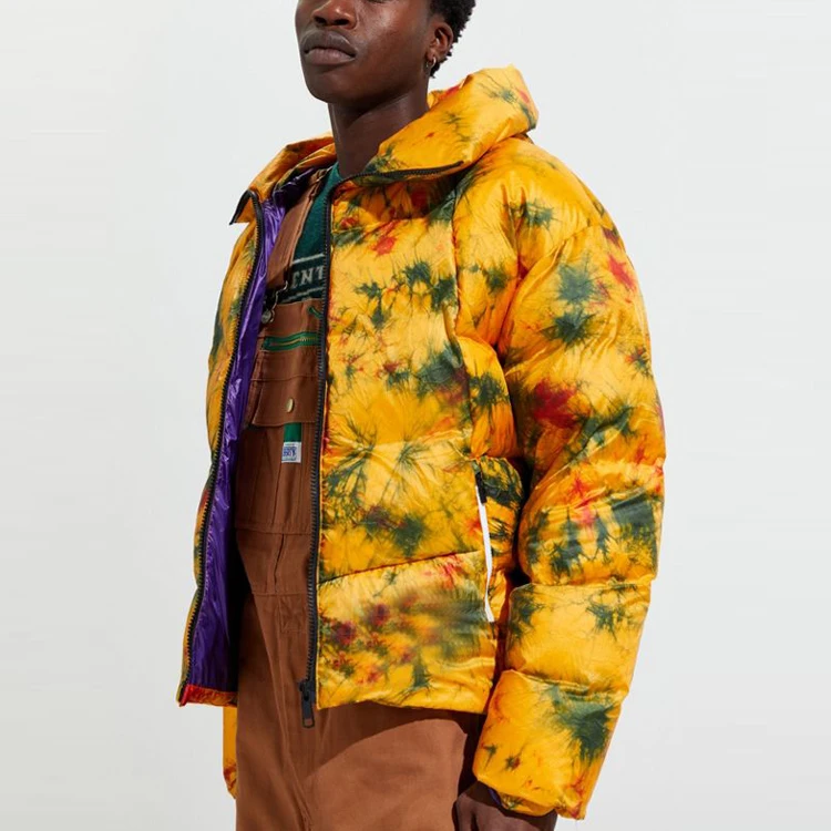 QYOURECLO Custom Logo Print OEM Wholesale Warm Winter Padded Streetwear Thick Mens Puffer Bubble Jackets