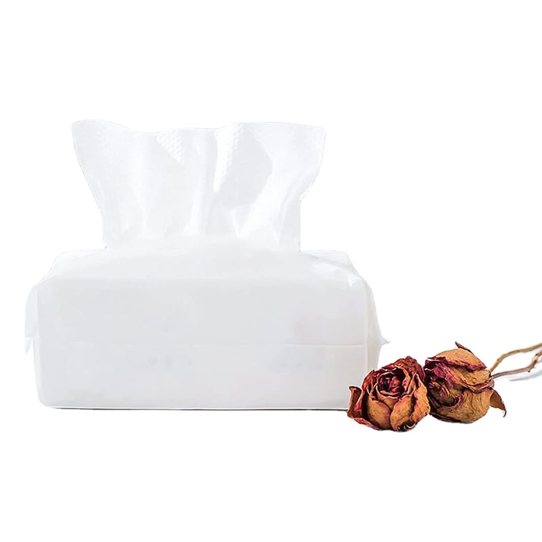 Factory customized 100% Pure Cotton soft facial Tissue  disposable dry and wet dual use extraction face towel