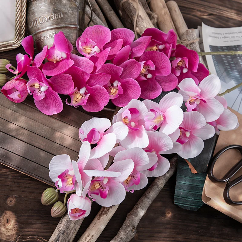 Customizable Color Faux Plants Silk Flowers Real Touch Phalaenopsis Orchid for Home Decorative Manufacture