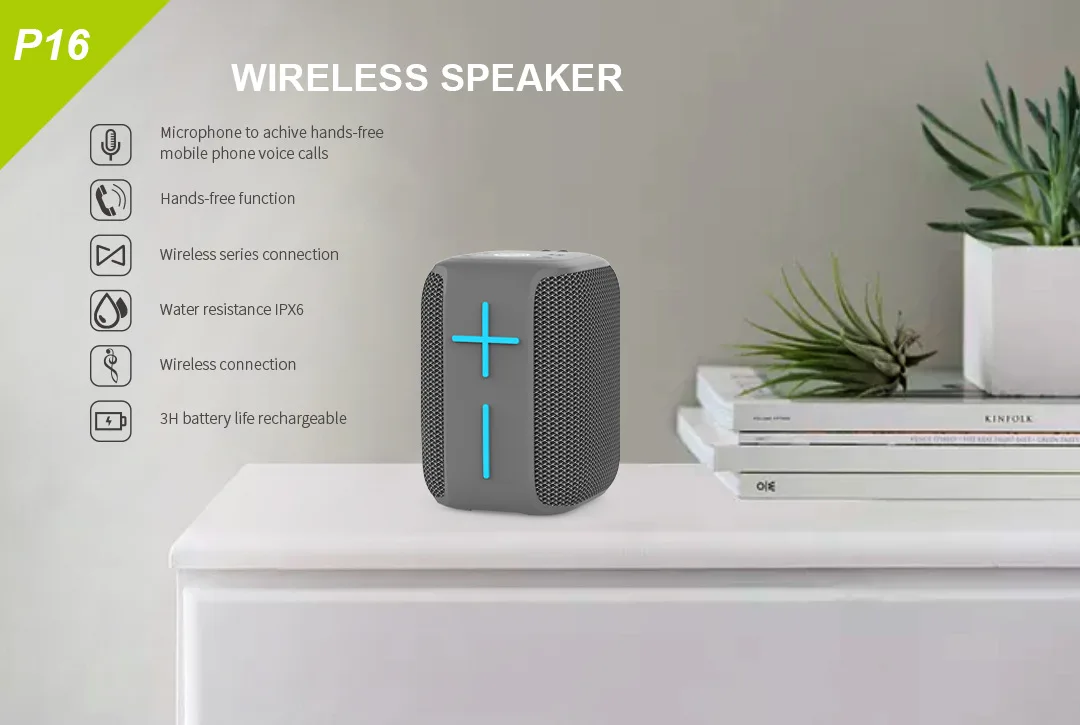 HOPESTAR-P16 new speaker seven waterproof wireless call portable card
