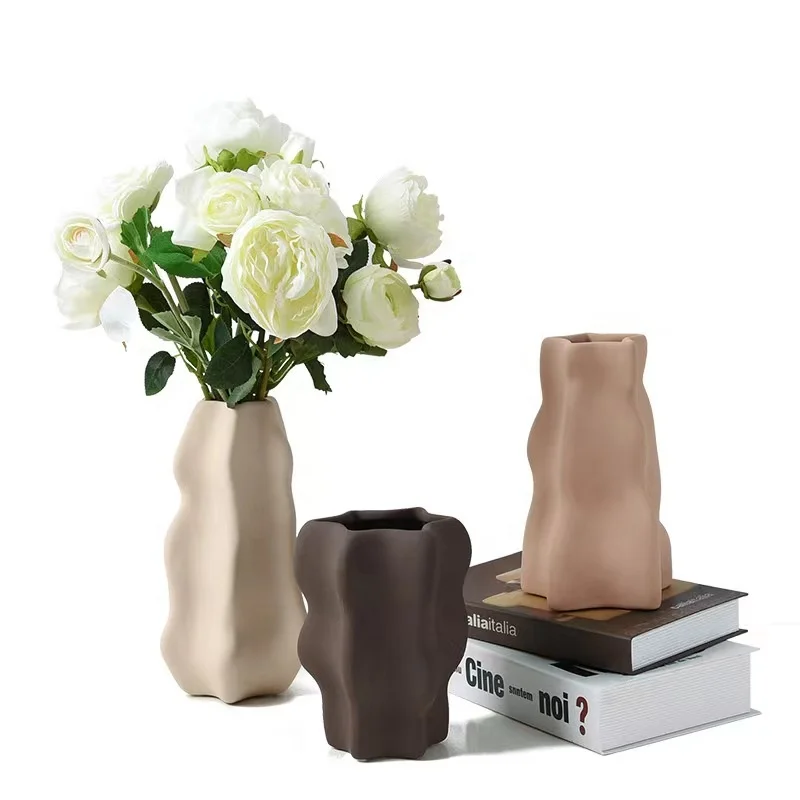 ins minimalist modern matte hydroponic dried flower vase nordic home accessories soft decoration table decoration