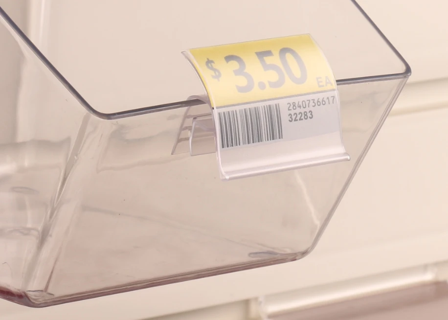 HZL Factory Flexible Custom Clear Plastic Display PVC Acrylic Grip Clip Label Holder Supermarket Sign Grip For Visual Bin