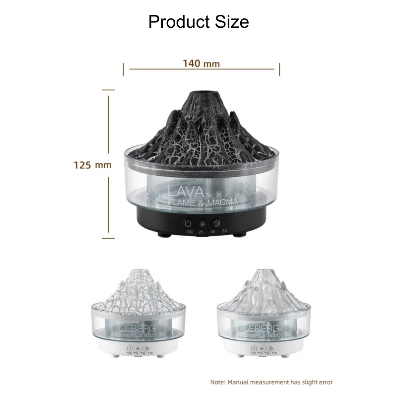 WMK Desktop 300Ml Fire Diffuser Essential Oil Remote Control Ultrasonic Usb Volcanic Flame Aroma Diffuser With Ce Rohs