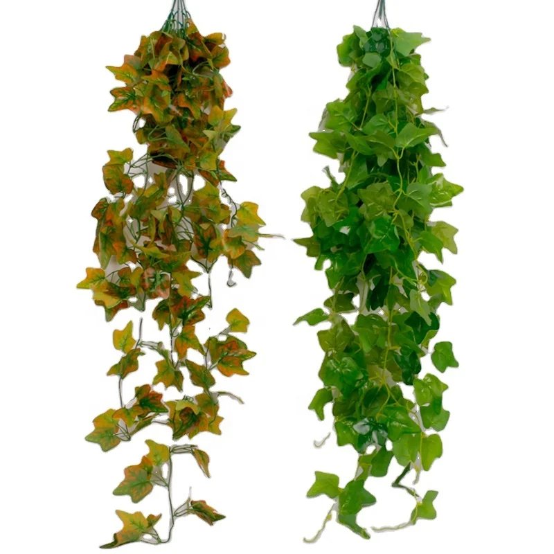 Artificial green plant wall hanging simulation climbing green hanging plants basket faux vine for garden decor
