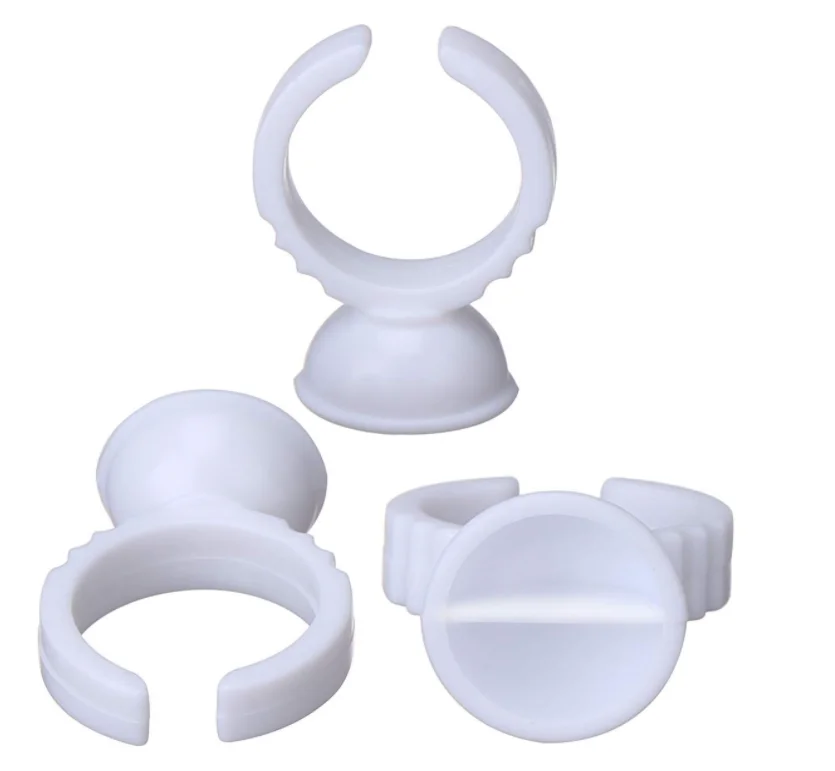 Wholesale 100Pcs Disposable Eyelash Glue Fan Cup Rings Holder Container Tattoo Pigment Eyelash Extension Tools Lash Supplies