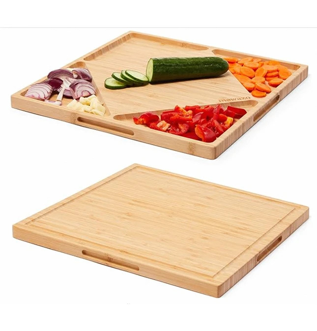 Multifunctional food cutting board or serving platter meat and vegetable tray for table decoration